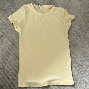 Yellow Short Sleeve Tee with Crew Neck